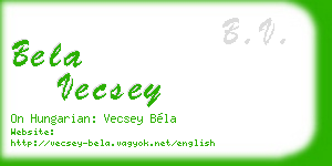 bela vecsey business card